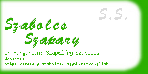 szabolcs szapary business card